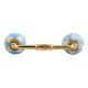Turquoise Etched Ceramic Bridge Handle